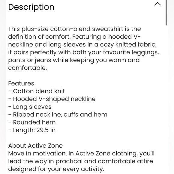 New Cotton Blend Knit Active Zone Sweater Wth Hood - Picture 5 of 11